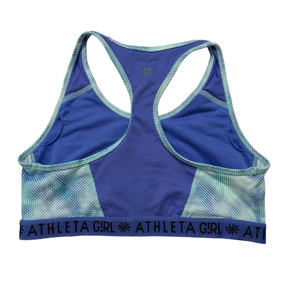 ATHLETA GIRL Kaleidoscope Sports Bra in Blue Purple Size Large 12 Girl Racerback - Picture 2 of 6